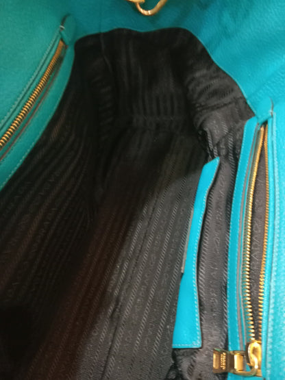 Prada Vitello Daino Turquoise Bag