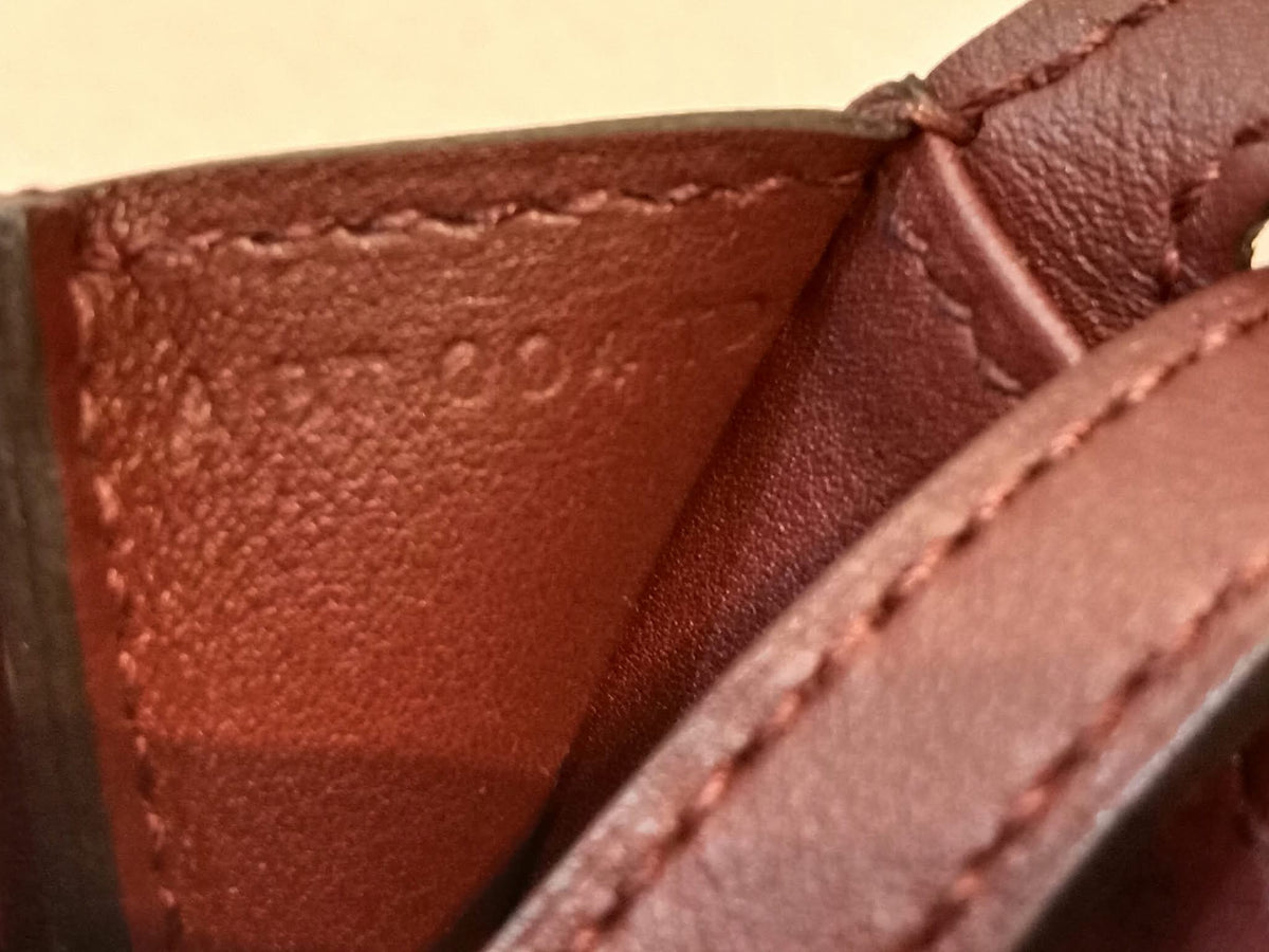 Hermes Halzan 22 Burgundy Clemence Stamp A 2017