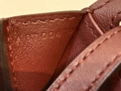 Hermes Halzan 22 Burgundy Clemence Stamp A 2017