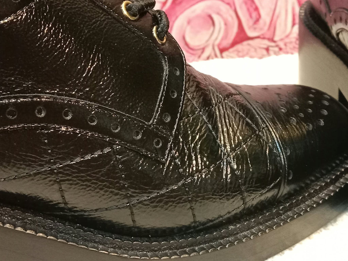 Chanel Quilted Leather Lace-up Oxfords Stacked Heels Black Size 39