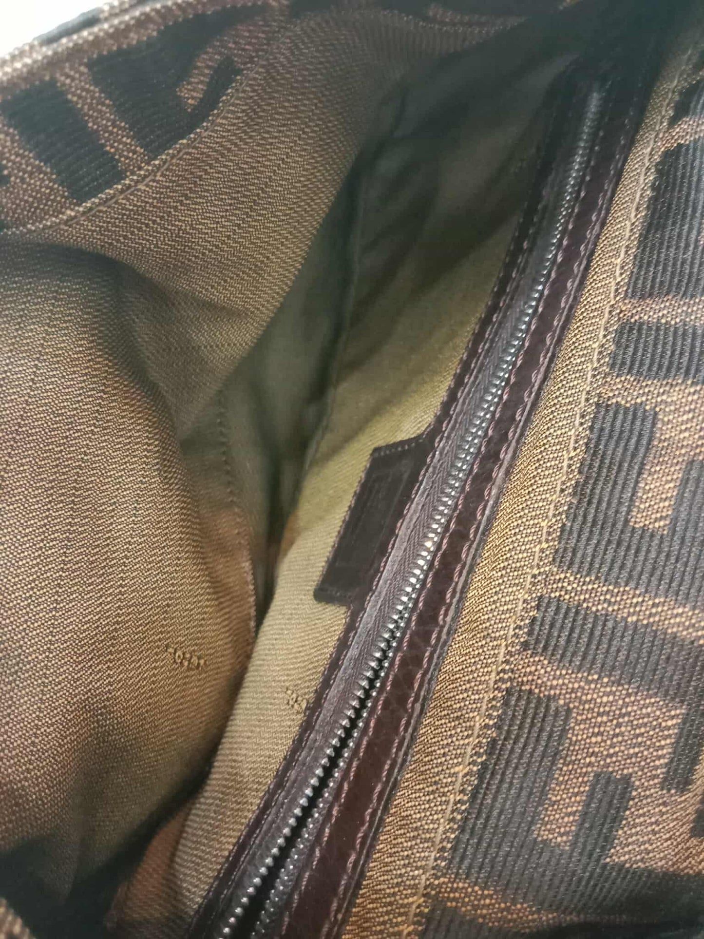 Fendi Zucca Baguette Brown Bag
