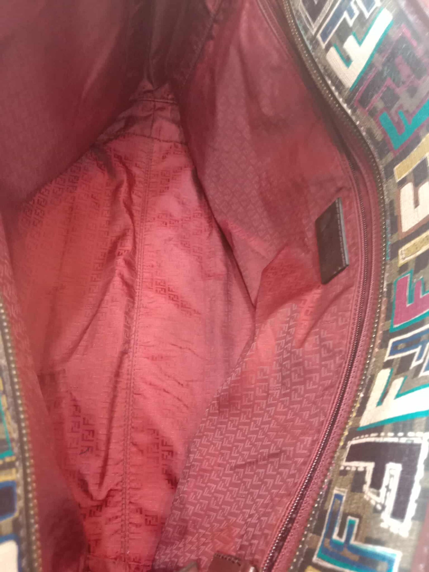 Fendi Multicolor Zucca Spalmati Roll Tote Bag