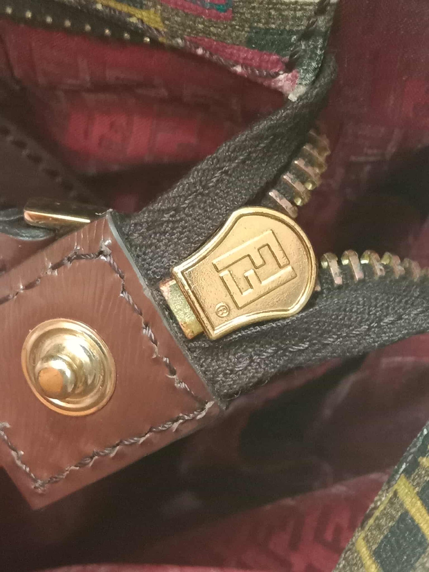 Fendi Multicolor Zucca Spalmati Roll Tote Bag