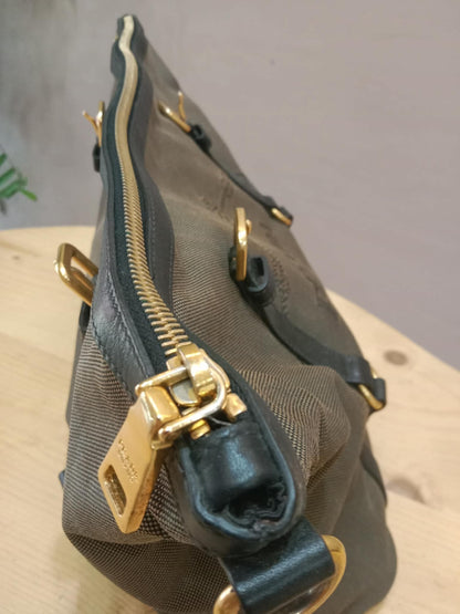 Prada Logo Jacquard Tote Corda Bruciato