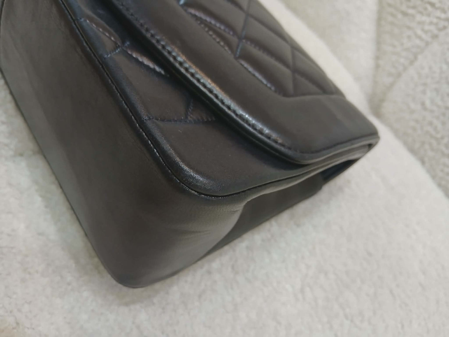 Chanel Diana Single Flap Quilted Lambskin Black Small Series 3