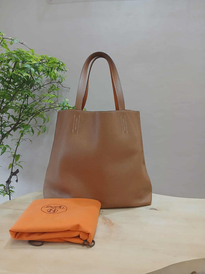 Hermes Double Sens 36 Gold/Poppy Orange Clemence Stamp R Square 2014