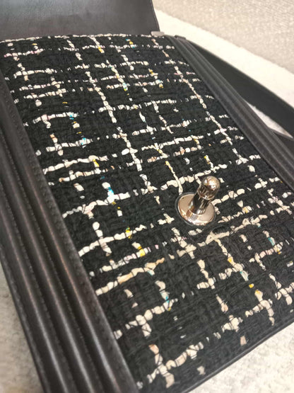 Chanel North South Boy Flap Bag Tweed/Lambskin Series 27