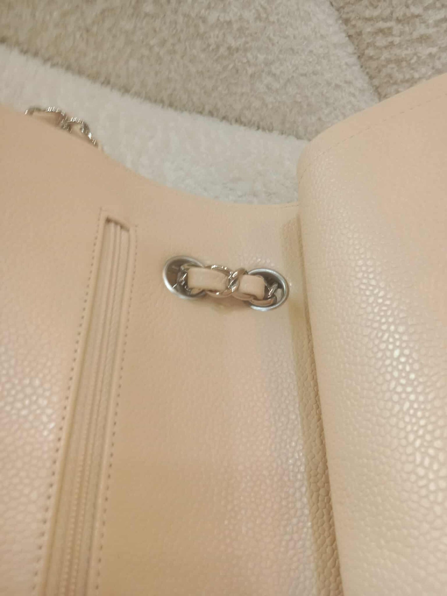 Chanel Classic Double Flap Medium Beige Caviar Series 14