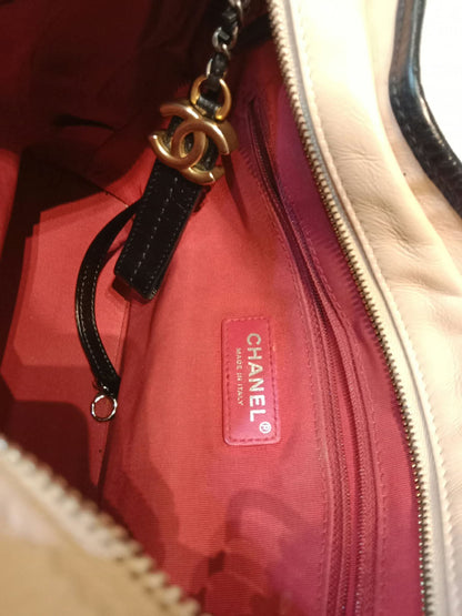 Chanel Gabrielle Hobo Bag Beige/Black Medium Series 27