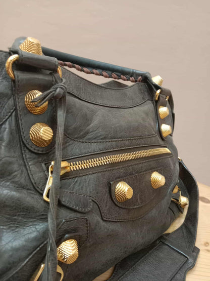 Balenciaga Giant City Bag Distressed Lambski Black