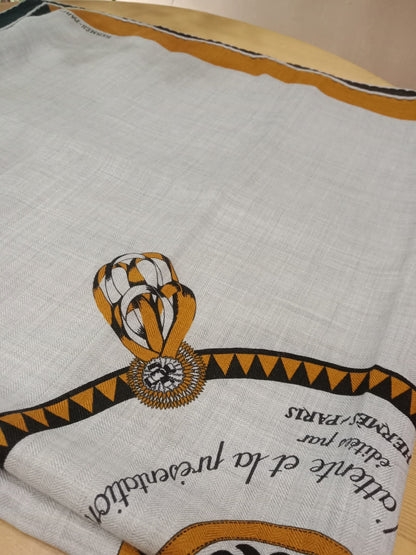 Hermes "Couvertures Et Tenues de Jour" Silk Scarf featuring a Circular Equestrian Design