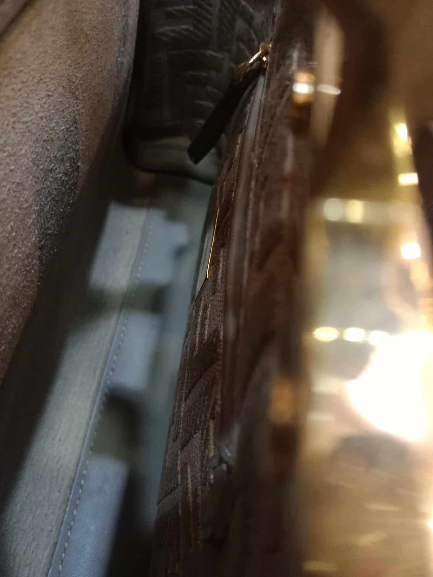 Fendi Peekaboo Grey Leather Mini