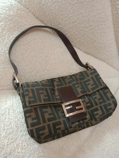 Fendi Zucca Baguette Brown Bag