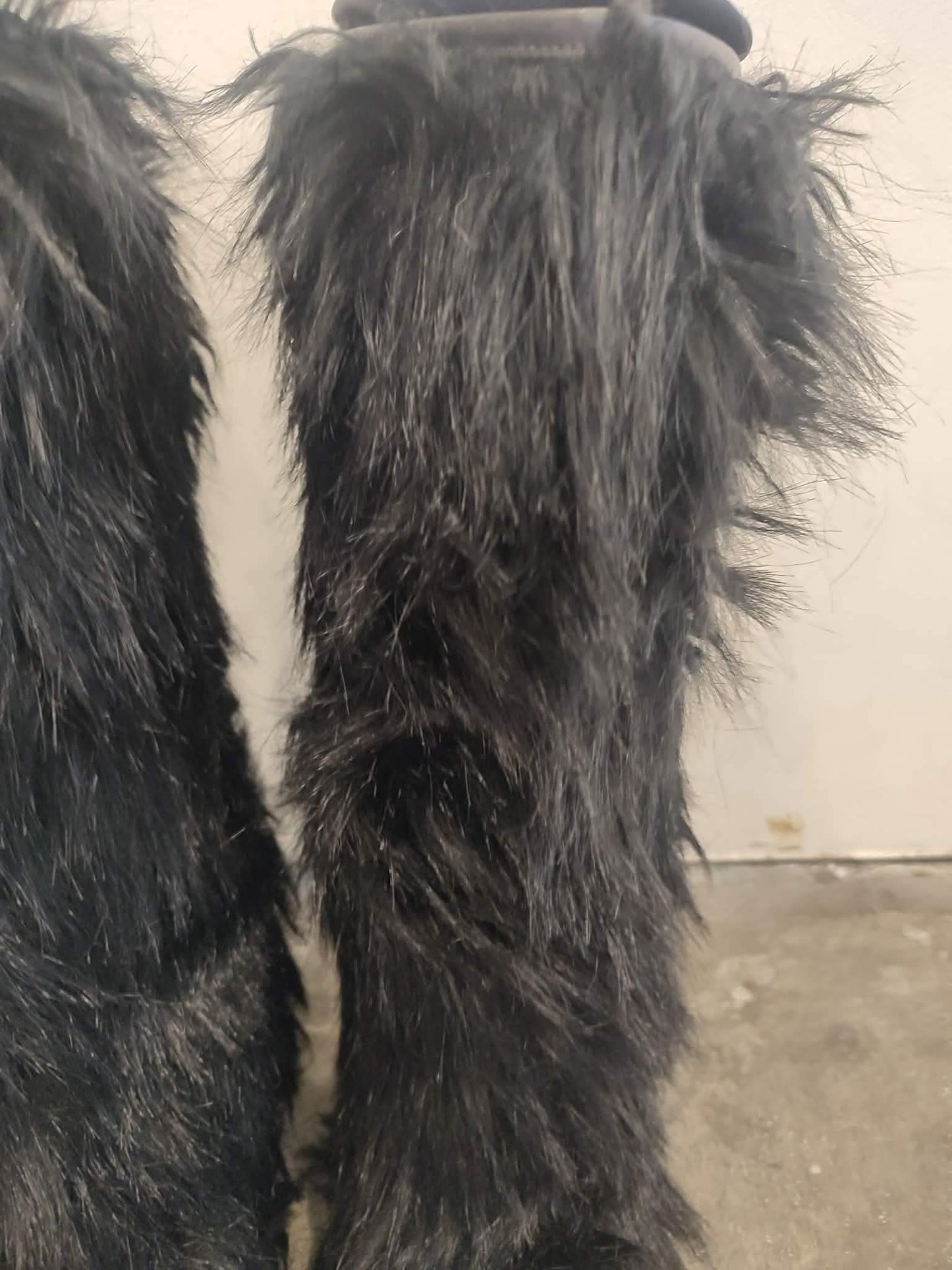 Prada Rossa Fur Black Boots Size 35