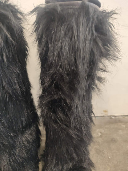 Prada Rossa Fur Black Boots Size 35