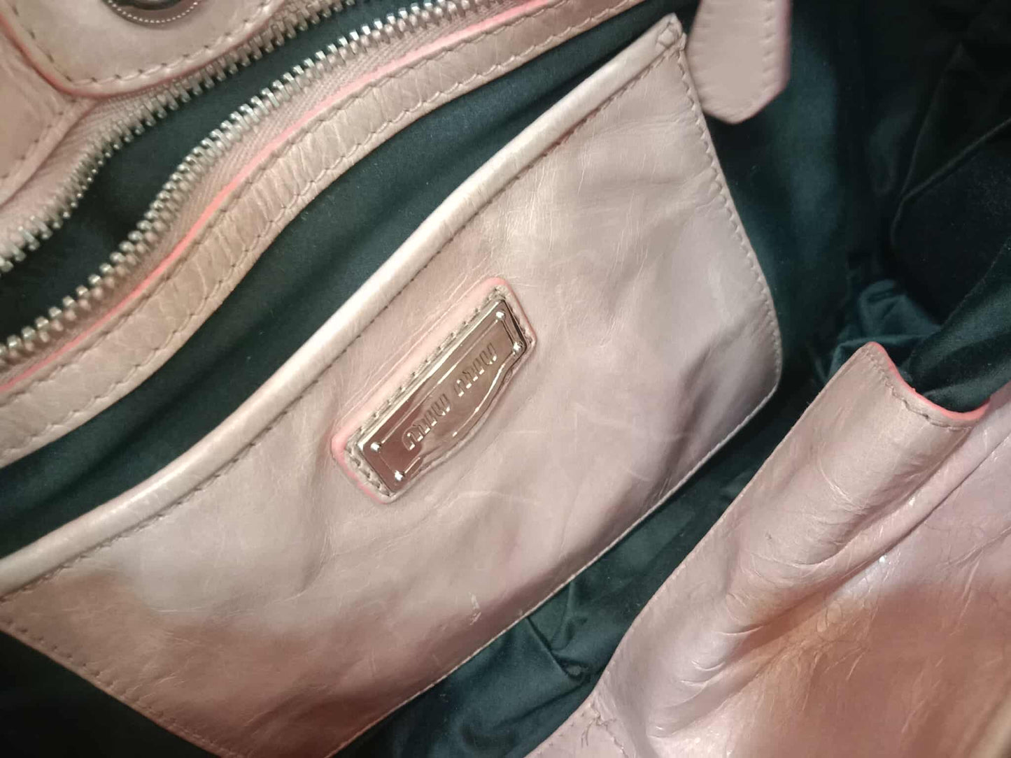 Miu Miu Light Pink Calfskin 2-Way Bag