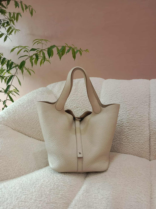 Hermes Picotin Lock 22 Clemence Beton Stamp C 2018