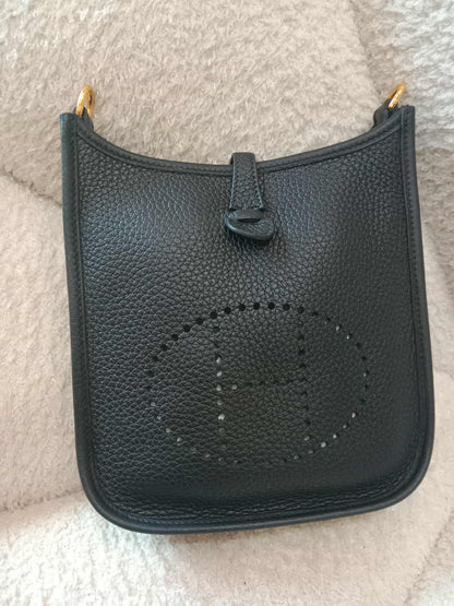 Hermes Mini Evelyne Noir Clemence Stamp U 2022