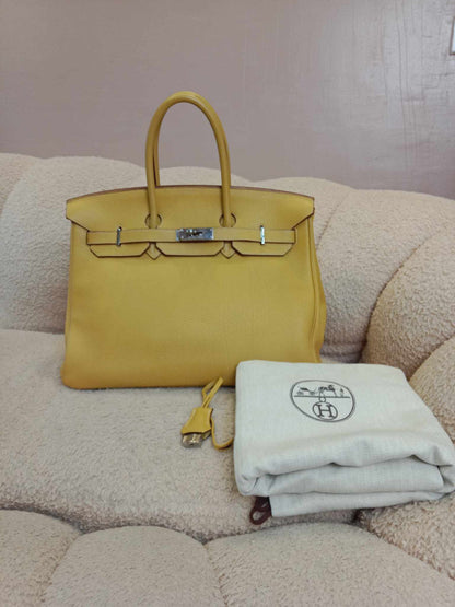 Hermes Birkin 35 Jaune Poussin Togo Stamp M Square 2009