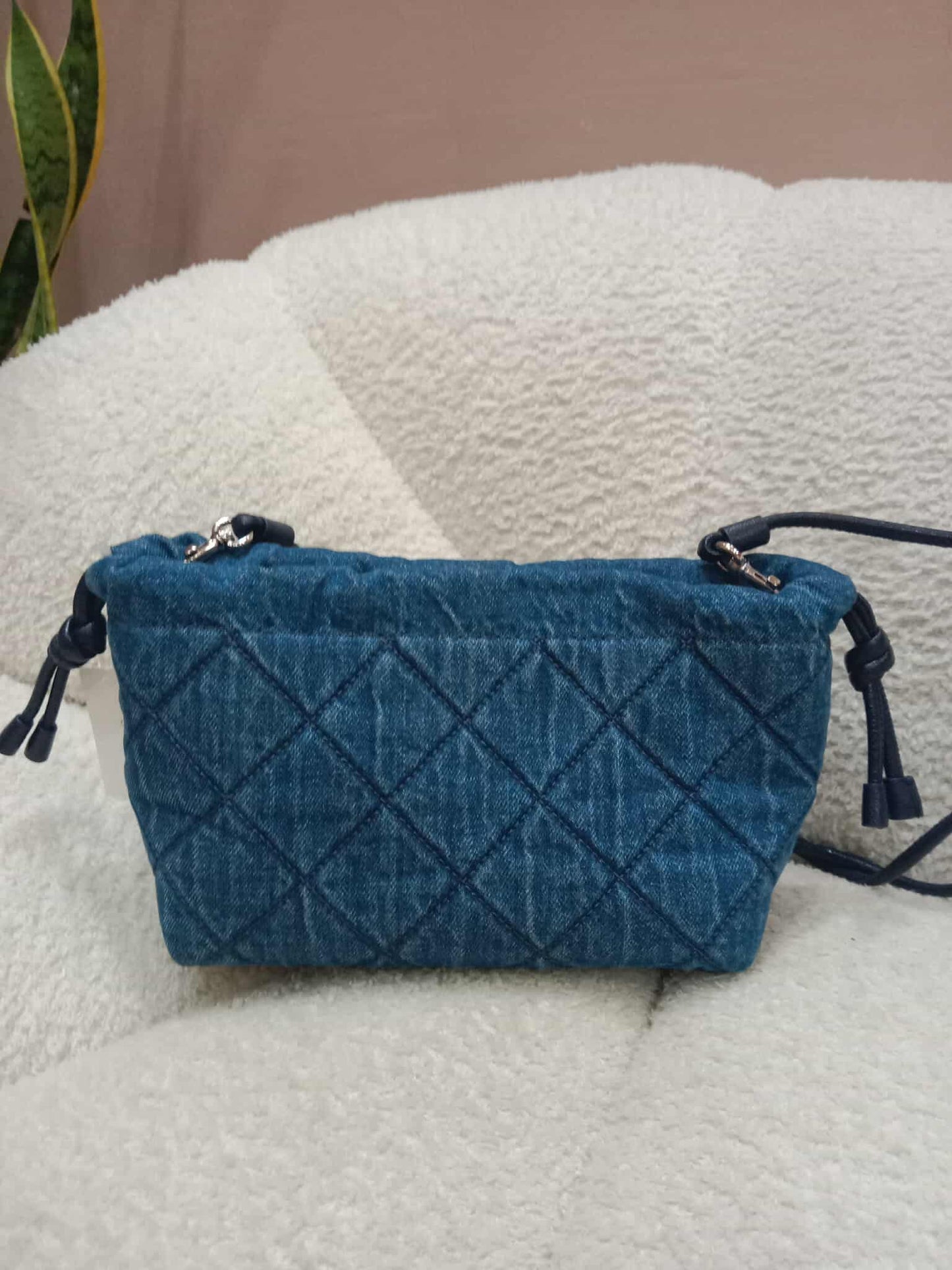 Tory Burch Denim Blue Quilted Bag