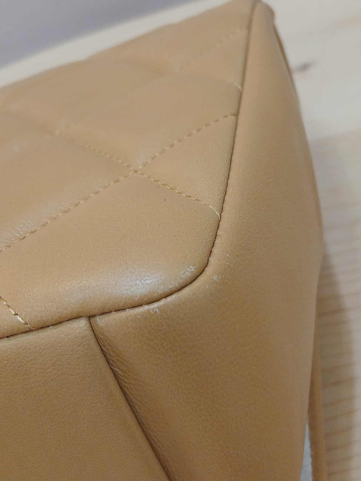 Chanel Diamond CC Chain Brown Caramel Lambskin Flap Bag Series 18