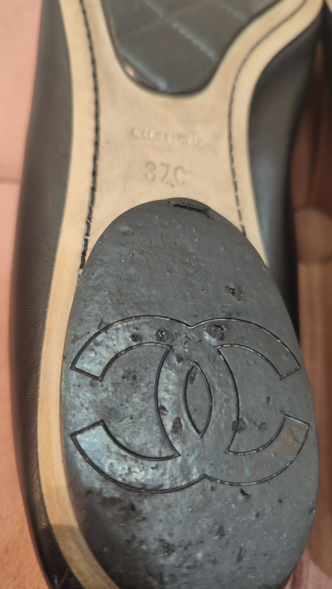 Chanel Ballet Flats Black Size 37C