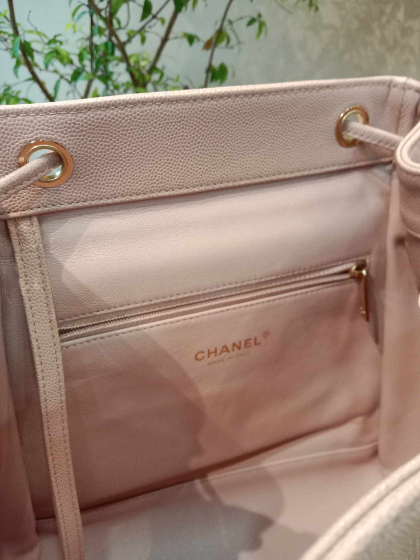 Chanel Quilted Caviar Business Affinity Light Pink Backpack Series 25