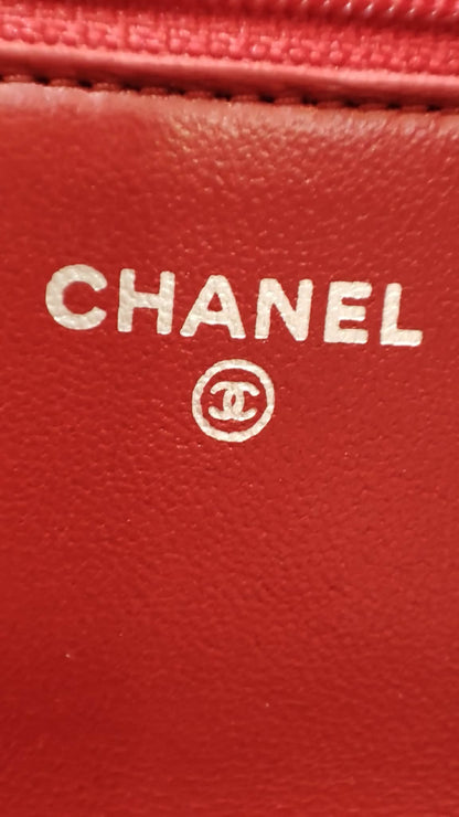 Chanel Wallet on Chain Red Lambskin Series 16