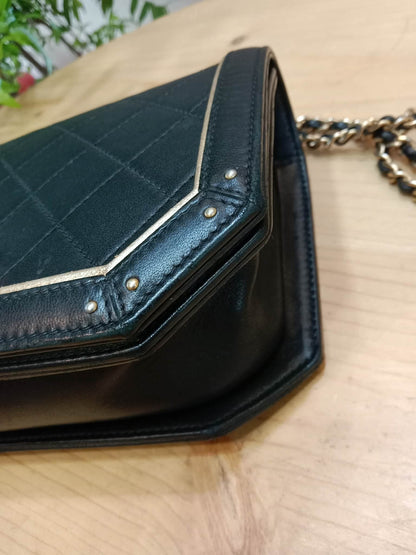 Chanel CC Crossing Leather Chain Shoulder Bag Lambskin Series 23