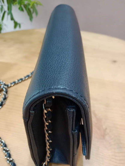 Chanel CC Box Wallet On Chain Caviar Navy Blue Series 27