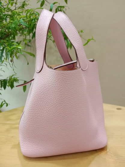 Hermes Picotin Lock 18 Rose Sakura Clemence Stamp Z 2021