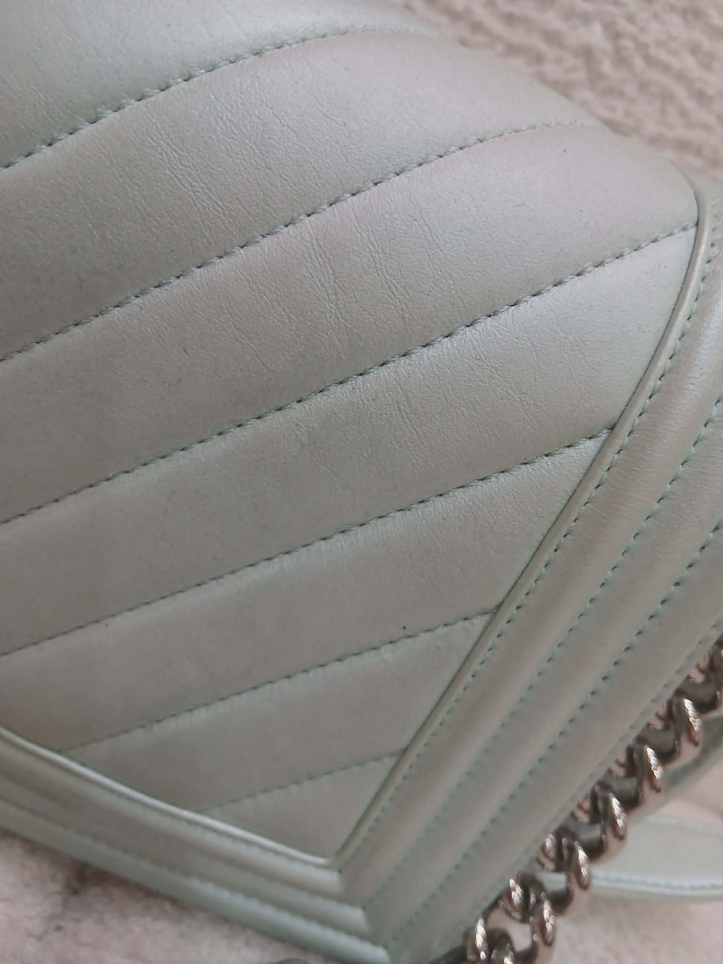 Chanel Leboy Chevron Iridescent Green Old Medium Series 25