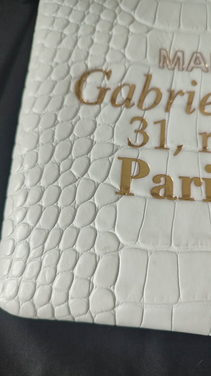 Chanel OCase Croc Embossed White Series 28