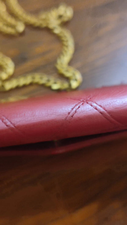 Chanel Vintage Envelope Wallet Red Lambskin Series 3