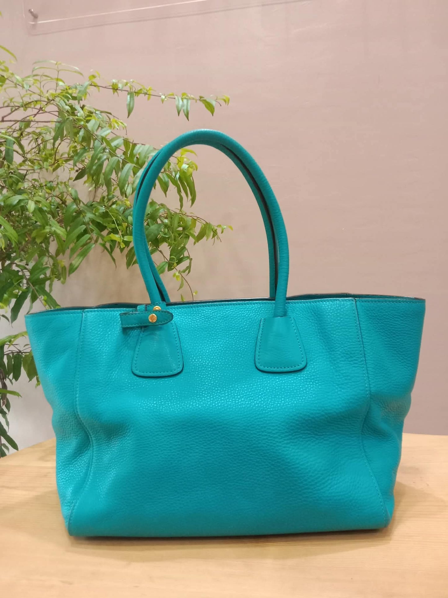 Prada Vitello Daino Turquoise Bag