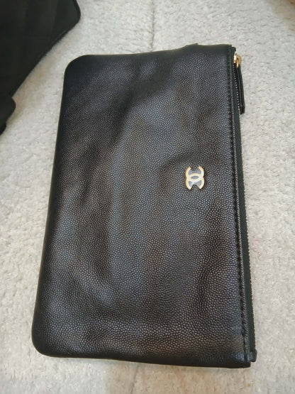 Chanel 25 Black Caviar Microchipped Fullset