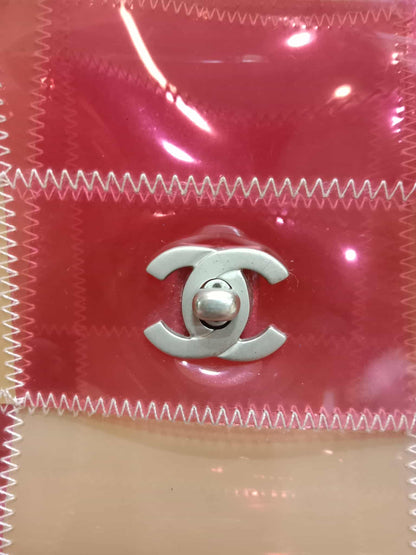 Chanel PVC Patchwork Stitched Flap Bag Beige/Pink Series 5