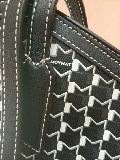 Moynat Paris M Tote Monogrammed Bag Black/White MM