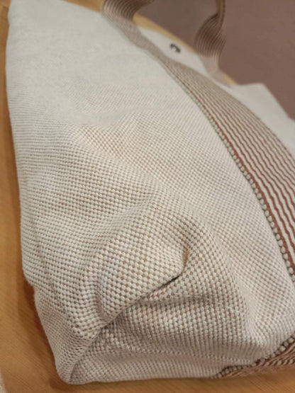 Hermes Toile Ferrou-Tout Cabas Tote Bag Beige