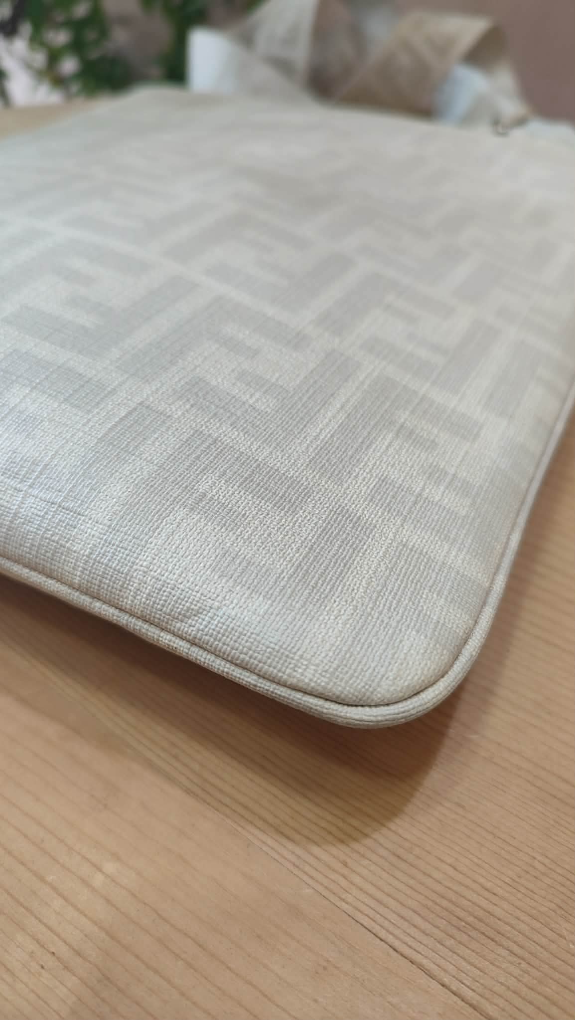 Fendi Zucca White Coated Canvas Bag