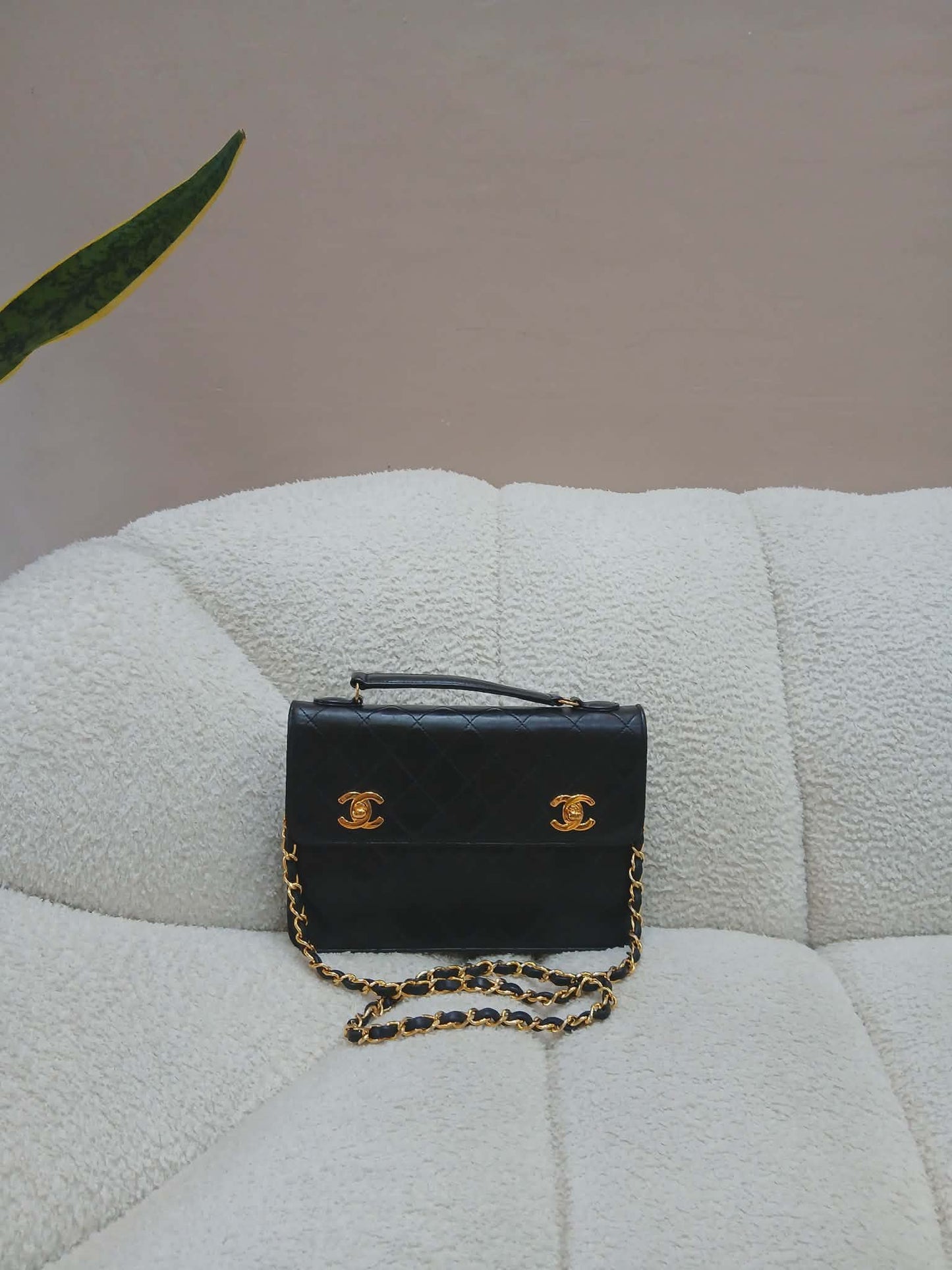 Chanel Matelasse Lambskin Double Turn Lock Vintage Mini Briefcase Series 1