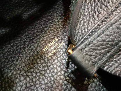 Hermes Picotin 22 Noir Clemence Stamp U 2022