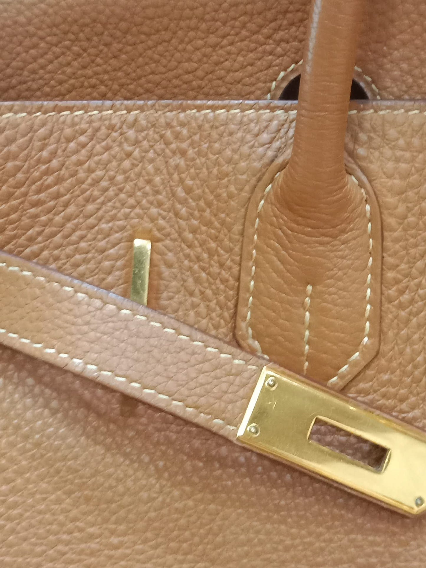 Hermes Birkin 30 Gold on Gold Clemence Stamp E Square 2001
