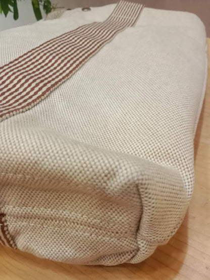 Hermes Toile Ferrou-Tout Cabas Tote Bag Beige