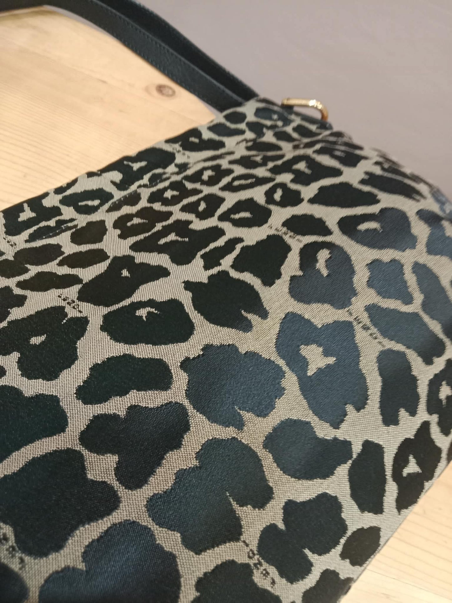 Fendi Mia Flap Bag Leopard Print Shoulder Bag
