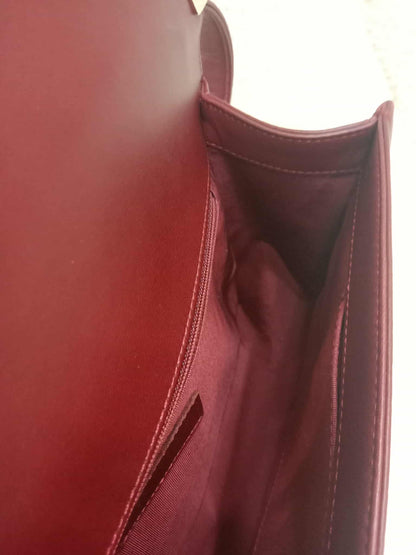 Chanel Boy Flap New Medium Burgundy Lambskin Series 22