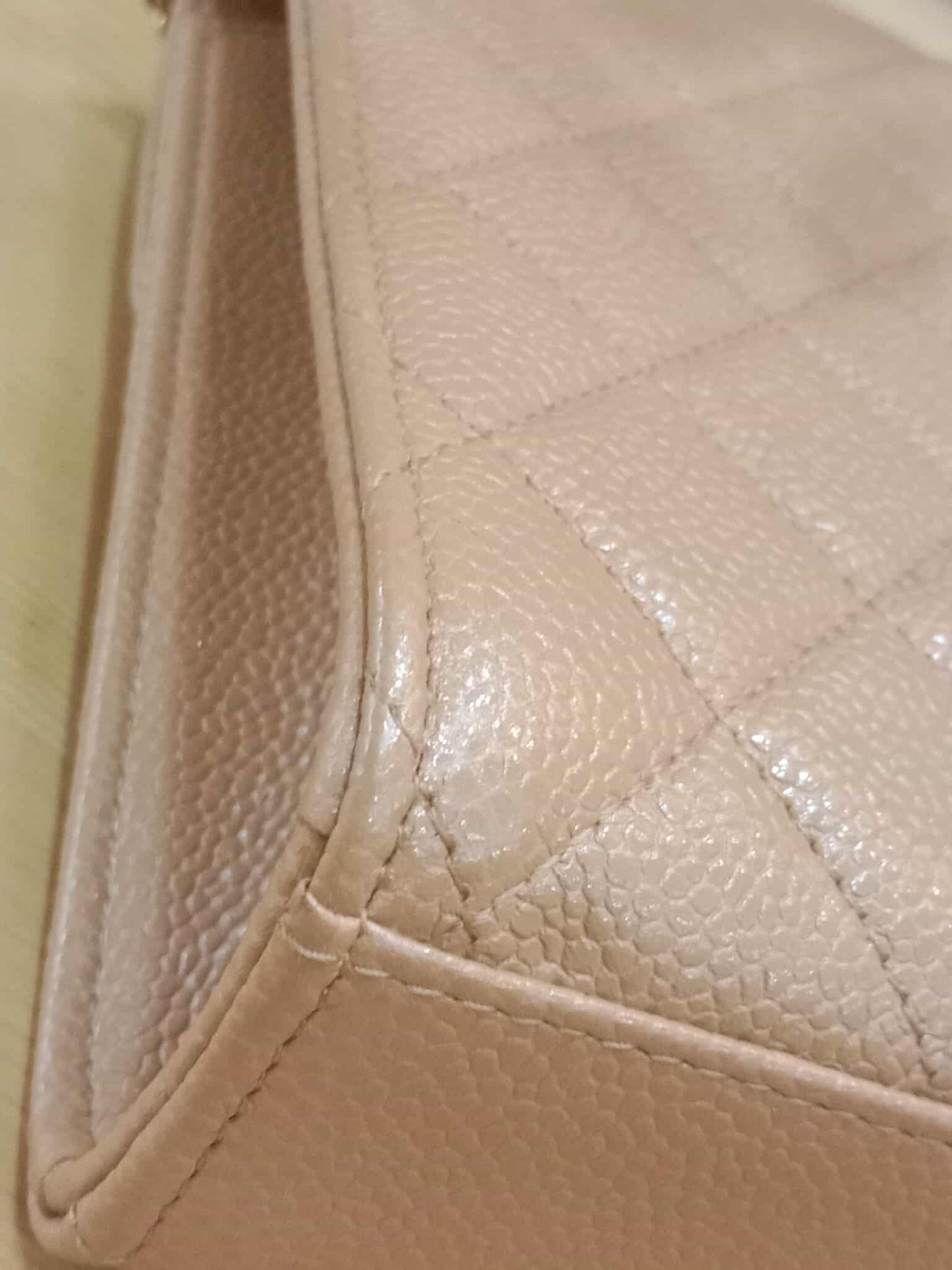 Chanel Golden Class Phone Holder Caviar Crossbody Bag Beige Series 25