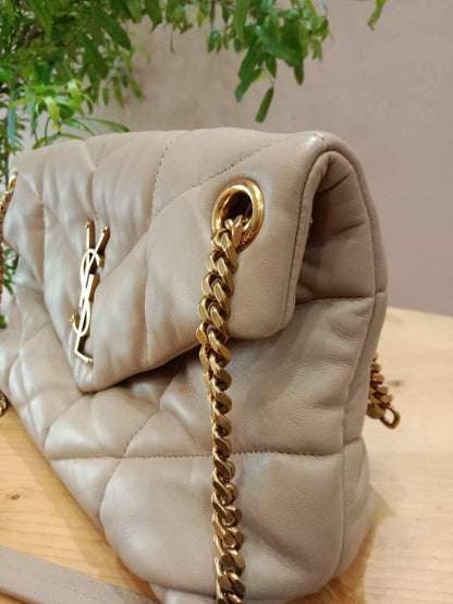 Saint Laurent Quilted Lambskin Lou Puffer Shoulder Bag