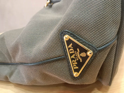 Prada Logo Jacquard Tote Corda Bruciato