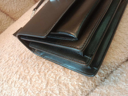 YSL Sunset Crossbody Bag Leather Black